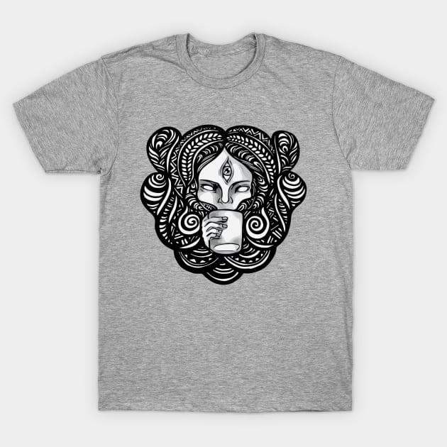 Trippy Coffee Girl T-Shirt by asiancoffeegirl